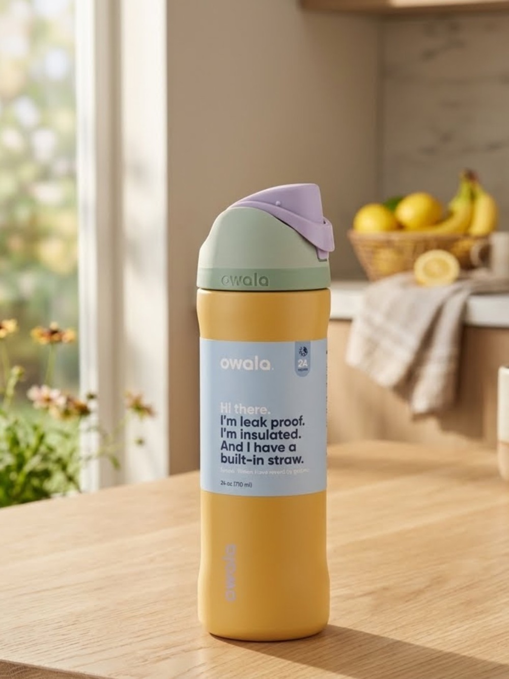 "NWT Owala 24 oz FreeSip Stainless Steel Water Bottle -